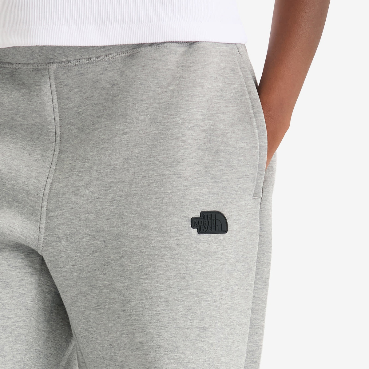 The North Face Women's Wide Leg Sweatpants in Metallic Silver Heather
