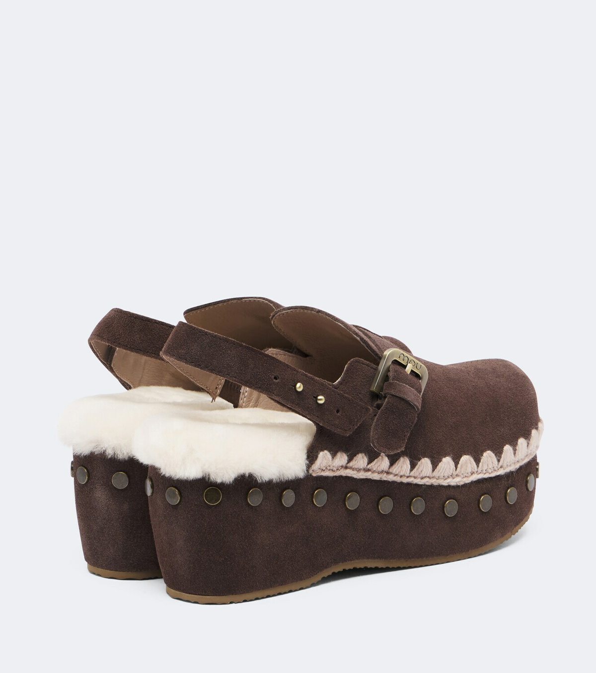 Mou Shearling-lined suede clogs