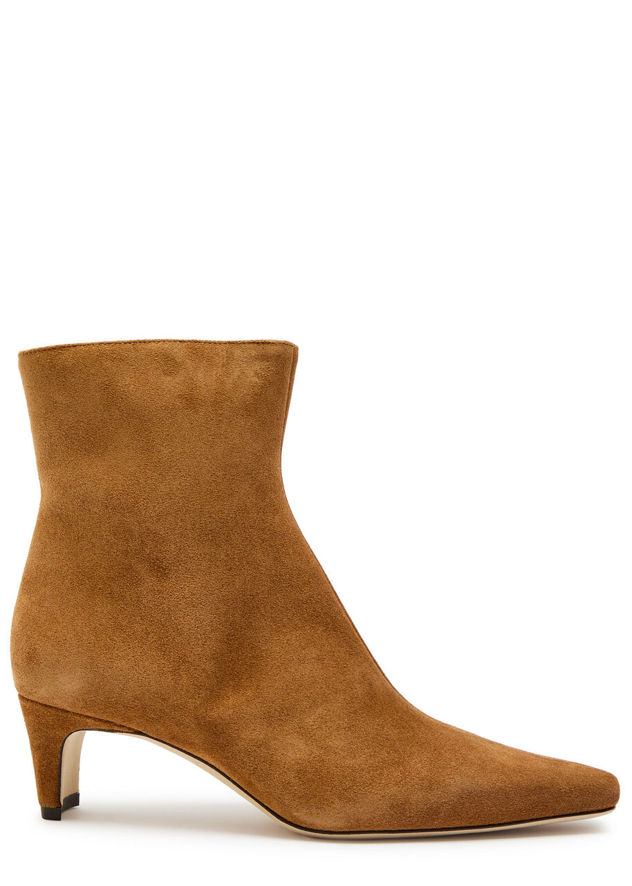 Staud Wally Suede Ankle Boots Tan