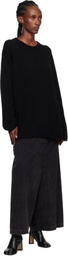 YOHJI YAMAMOTO Black String Round Neck Sweater