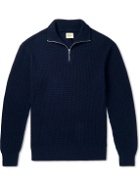 Bellerose - Asil Ribbed Cotton Half-Zip Sweater - Blue