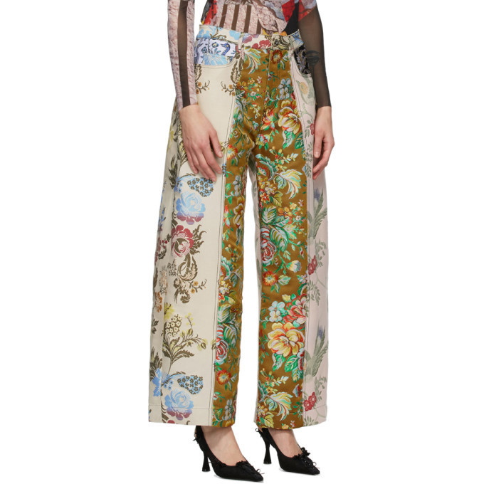 Marques Almeida Pink Floral Patchwork Boyfriend Trousers