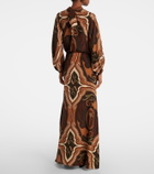 Johanna Ortiz Printed silk maxi skirt