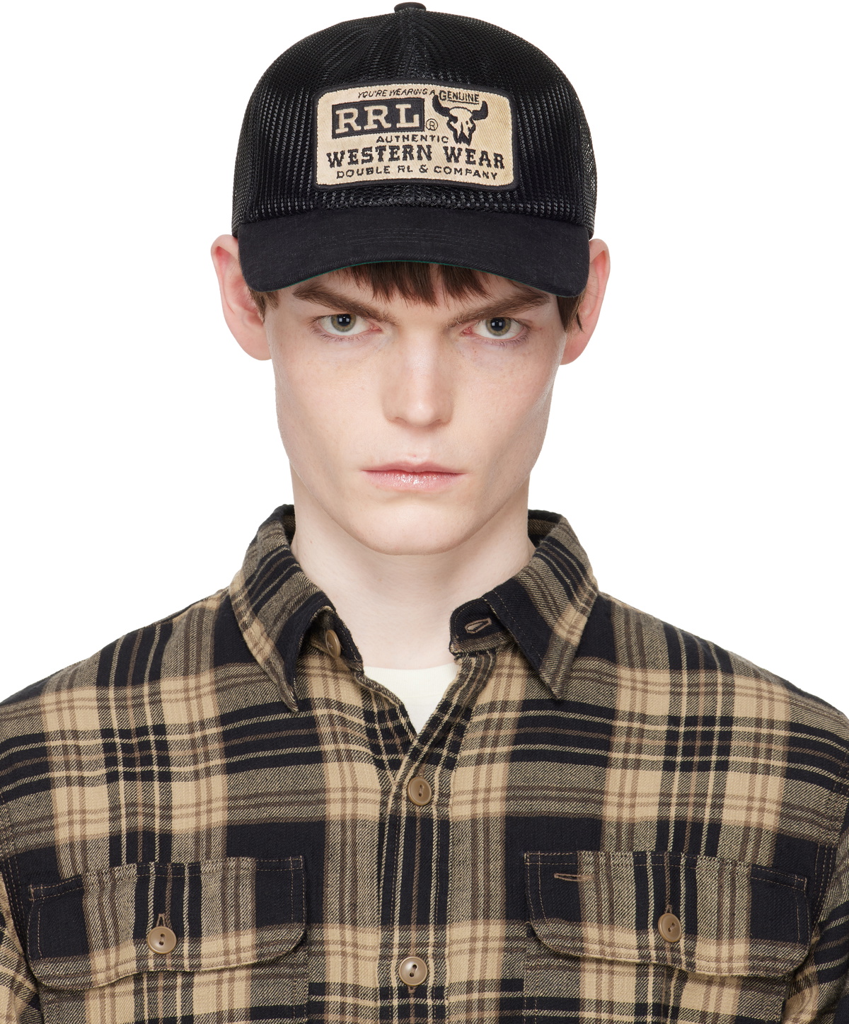 RRL Black Western Trucker Cap RRL