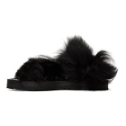 Sacai Black Lamb Fur Sandals