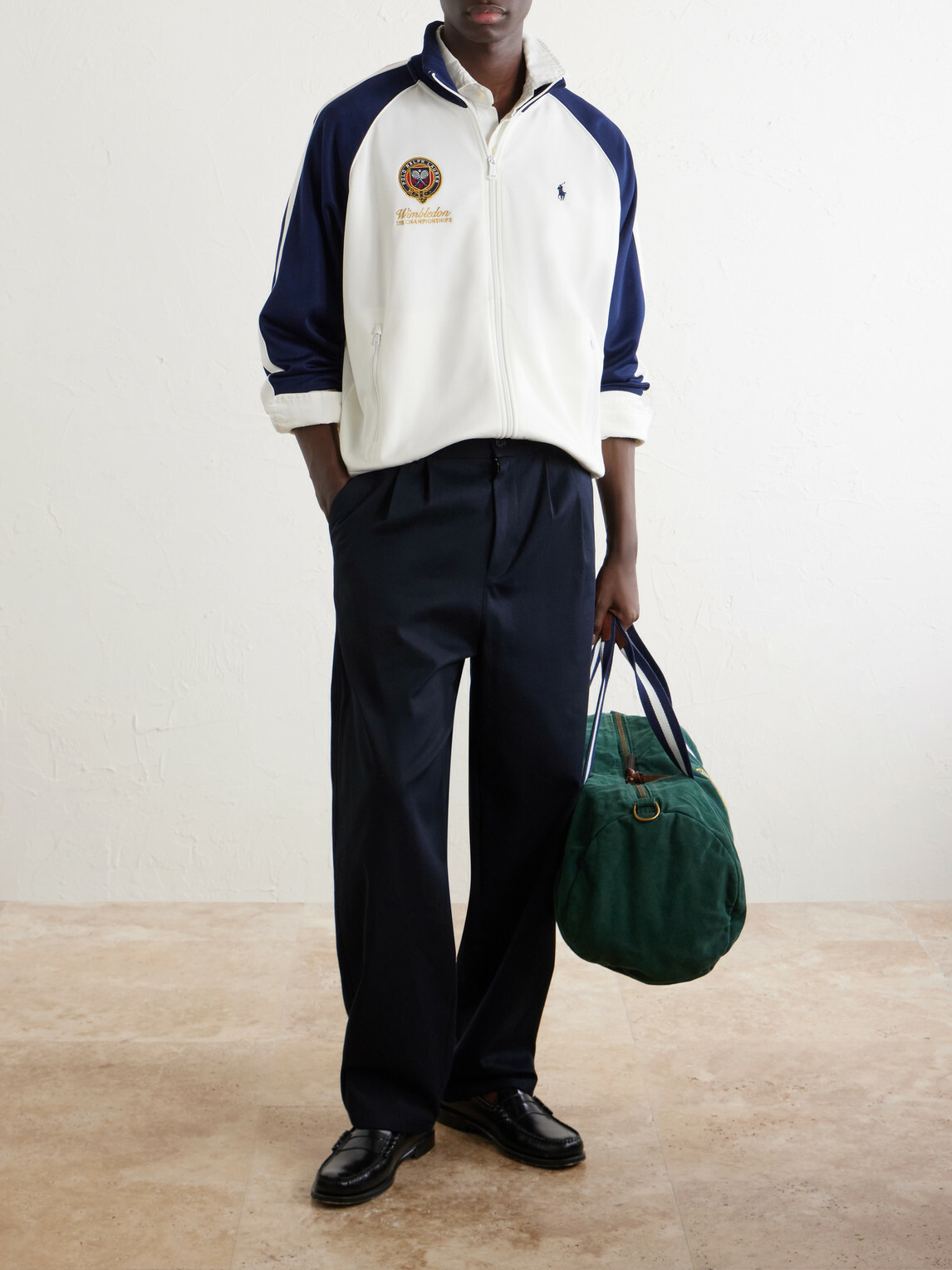 Polo Ralph Lauren - Wimbledon Logo-Embroidered Cotton-Blend Piqué Zip-Up Sweatshirt - White