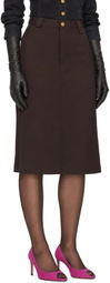 WILLY CHAVARRIA Brown Uniform Midi Skirt
