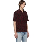 Saint Laurent Black and Red Polka Dot Short Sleeve Shirt