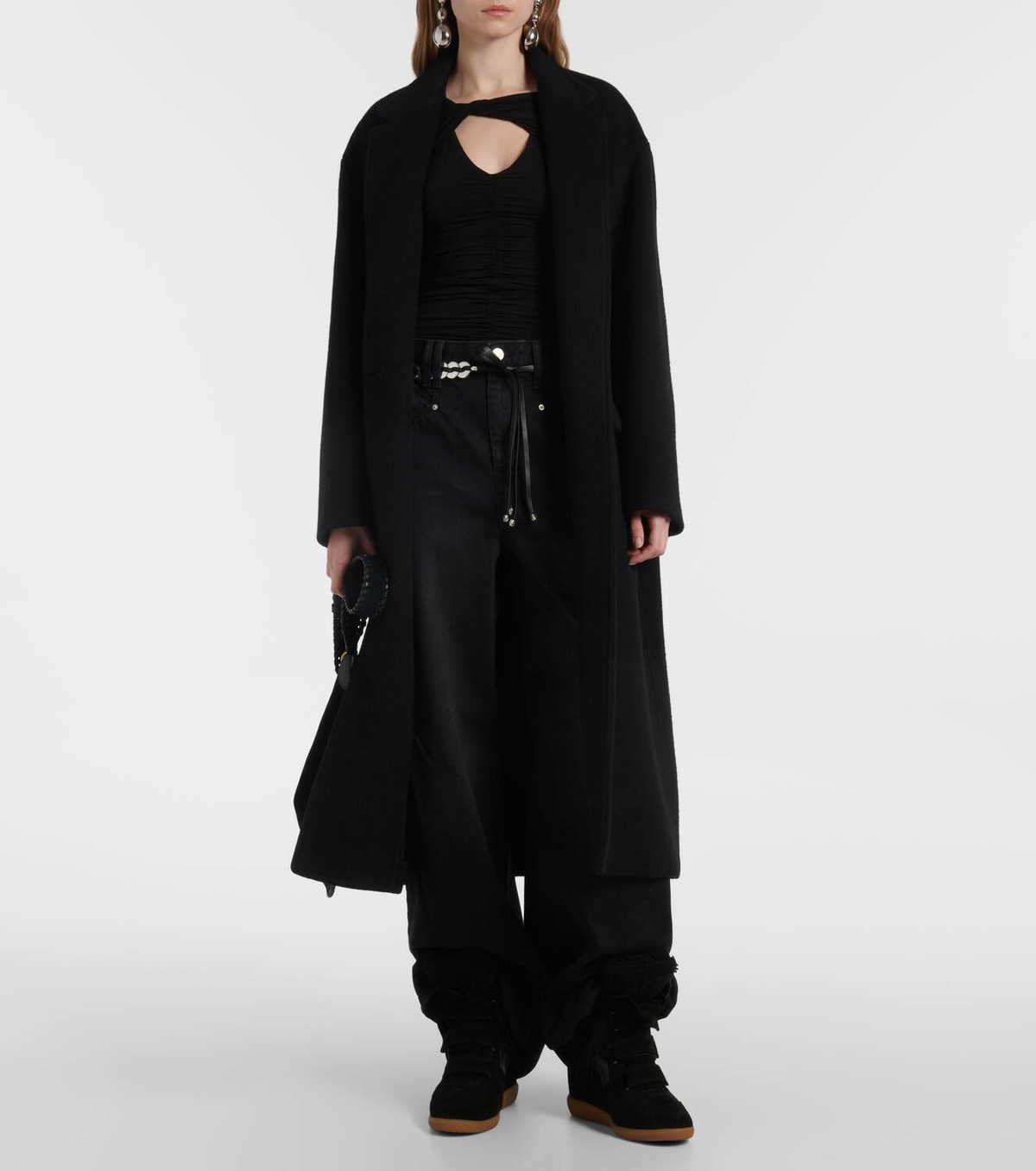 Isabel Marant Bekett 70 shearling-trimmed sneakers