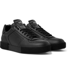 Dolce & Gabbana - Logo-Appliquéd Rubber-Trimmed Leather Sneakers - Black