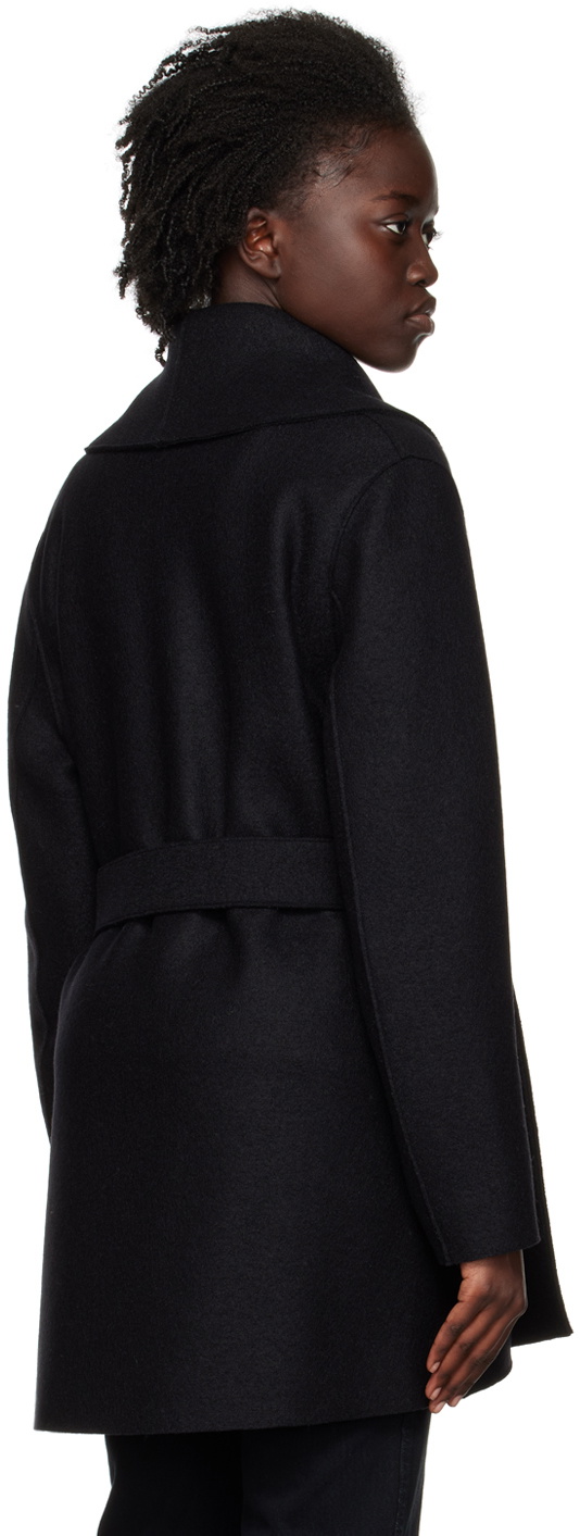 Harris Wharf London Black Shawl Coat