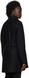 Harris Wharf London Black Shawl Coat