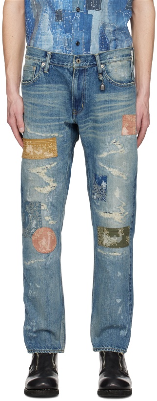 Photo: FDMTL Blue Patchwork Jeans