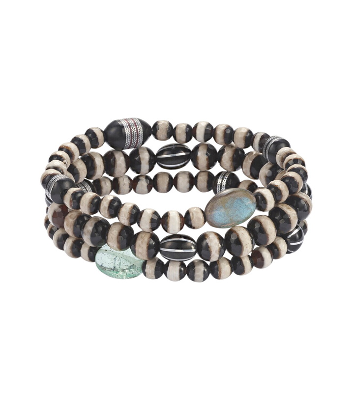 Photo: Ileana Makri Set of 3 beaded bracelets with gemstones