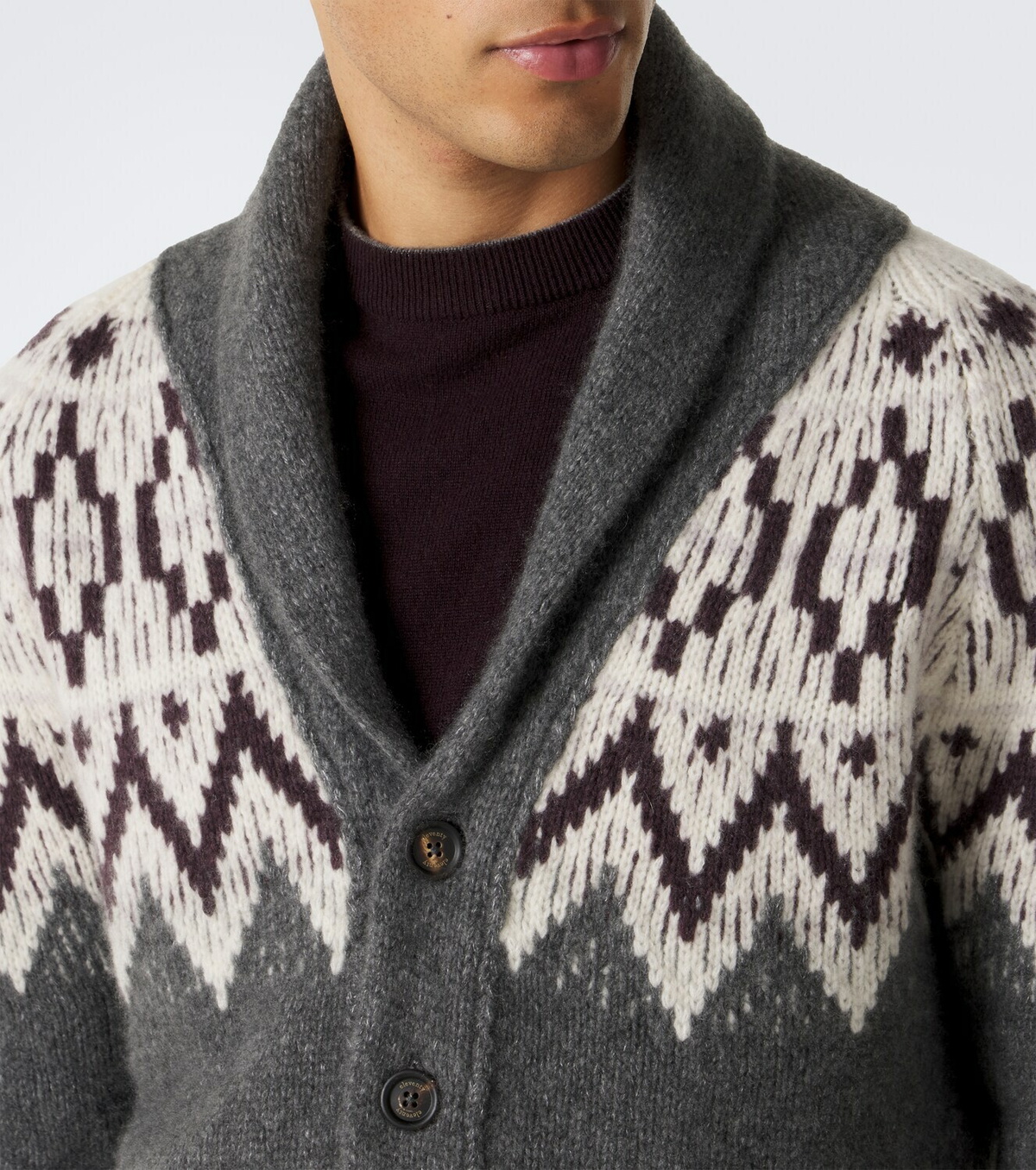 Eleventy Cashmere and silk jacquard cardigan