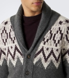 Eleventy Cashmere and silk jacquard cardigan