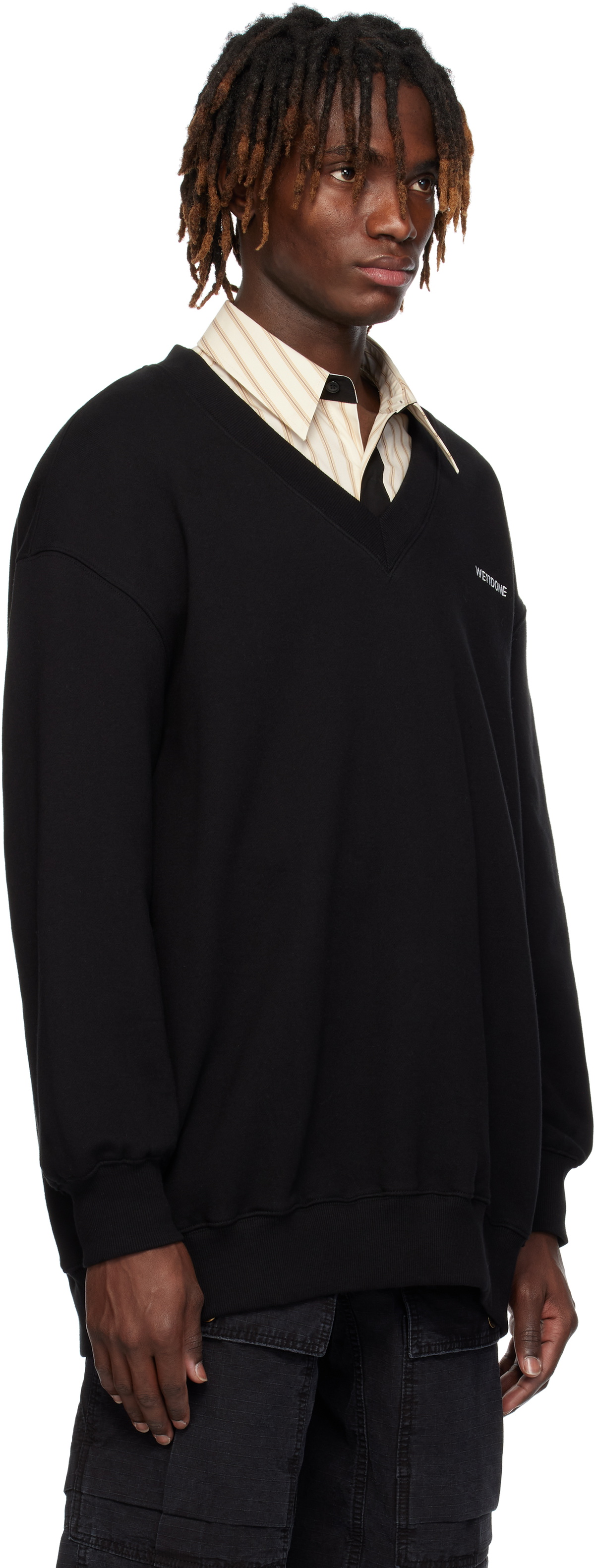 We11done Black Oversized Sweatshirt