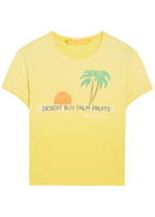 Mother The Itty Bitty Ringer Printed Cotton T-shirt Yellow