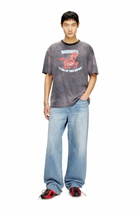 Diesel Cotton T-shirt with horse graphic print - T-Shirts Mens in Grey
