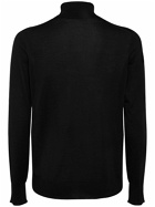 VERSACE - Logo Wool Blend Knit Turtleneck Sweater