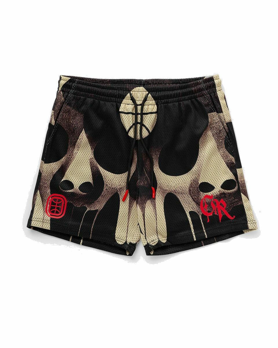 Photo: Overtime Scary Hours Aop Shorts Black/Beige - Mens - Casual Shorts/Sport & Team Shorts