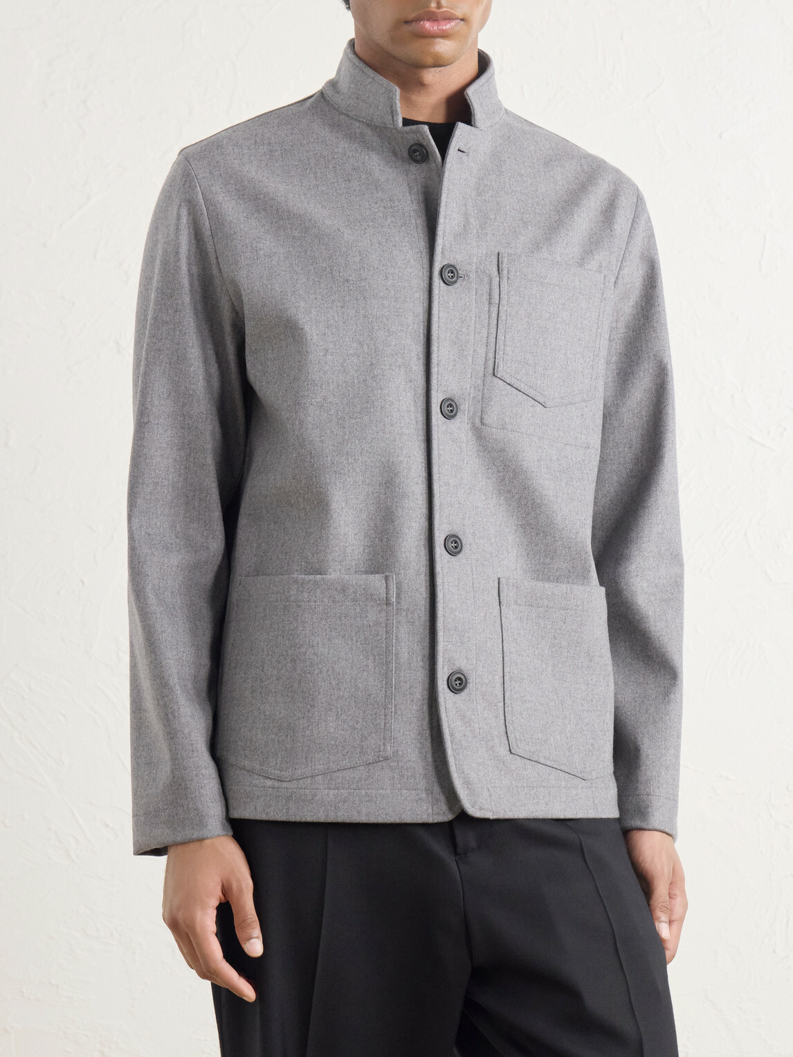 Altea - Pablo Wool-Blend Flannel Blouson Jacket - Gray
