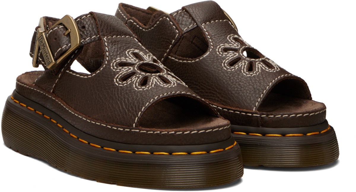 Dr. Martens Brown Dunnet Flower Full Grain Leather Sandals