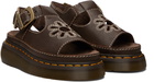 Dr. Martens Brown Dunnet Flower Full Grain Leather Sandals