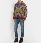 Polo Ralph Lauren - Shawl-Collar Suede-Trimmed Fair Isle Knitted Cardigan - Men - Multi