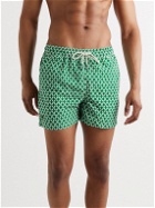 OAS - Short-Length Printed Swim Shorts - Green