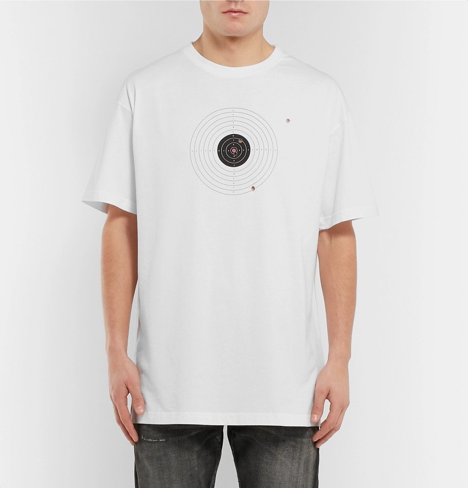 Vetements Cut & Sew Asymmetric Printed Cotton-jersey T-shirt - White