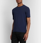 Incotex - Slim-Fit Ice Cotton-Piqué T-Shirt - Blue