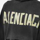Balenciaga Men's Tape Type Popover Hoody in Washed Black