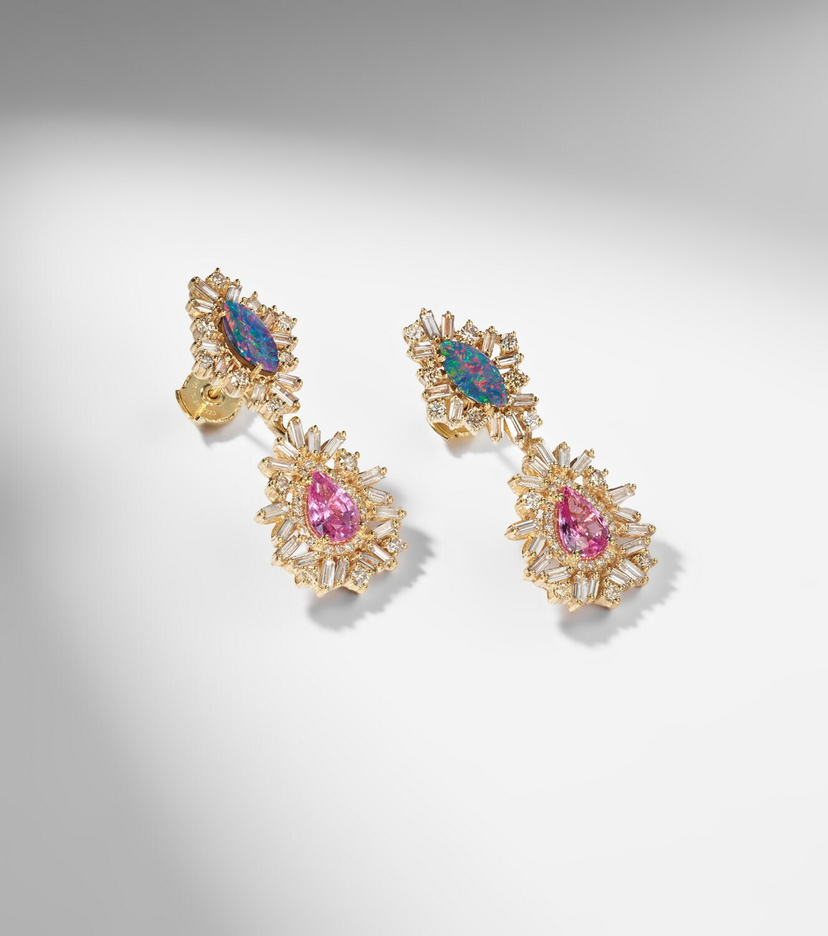 Suzanne Kalan 18kt gold earrings with gemstones