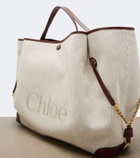 Chloé Chloé Clover leather-trimmed canvas tote bag