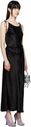 Acne Studios Black Satin Maxi Dress