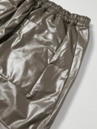 DRKSHDW by Rick Owens - MT Drawstring Long Wide-Leg Coated Cotton-Blend Jersey Trousers - Brown