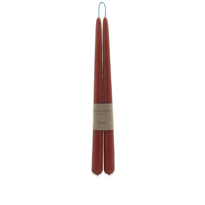 Photo: ferm LIVING Dipped Candles - Set of 2 in Rust