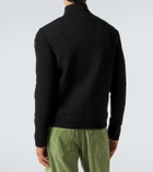 Moncler Virgin wool and suede zip-up down cardigan