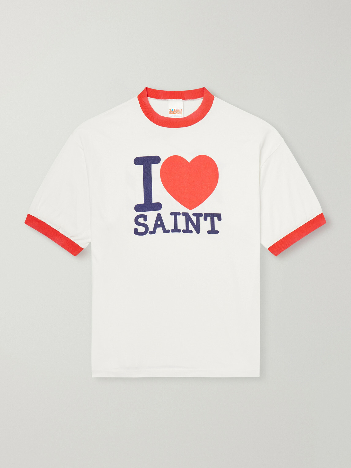 SAINT MXXXXXX - I Love Saint Cotton-Jersey T-Shirt - White