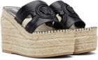 Versace Black Medusa Platform Espadrilles Heeled Sandals