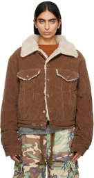 ERL Brown Sherpa Corduroy Trucker Jacket
