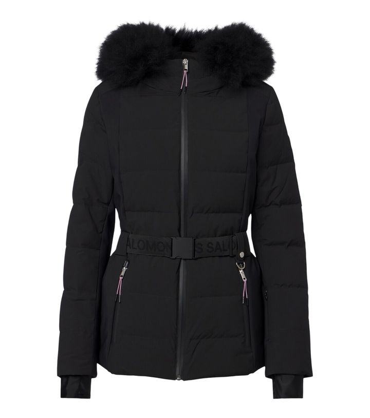 Photo: Yves Salomon Belted shearling-trimmed ski jacket