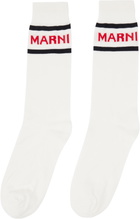 Marni White Logo Cuffs Socks