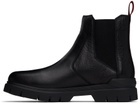Hugo Black Grained Leather Chelsea Boots