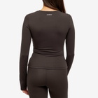 Adanola Women's Long Sleeve Longline Top in Coffee Bean