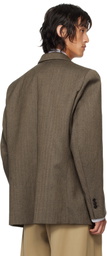 Hed Mayner Brown Herringbone Blazer