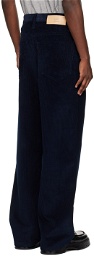 AMI Alexandre Mattiussi Navy Baggy-Fit Trousers