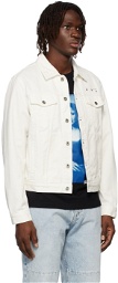 Off-White White Slim Caravaggio Arrows Denim Jacket