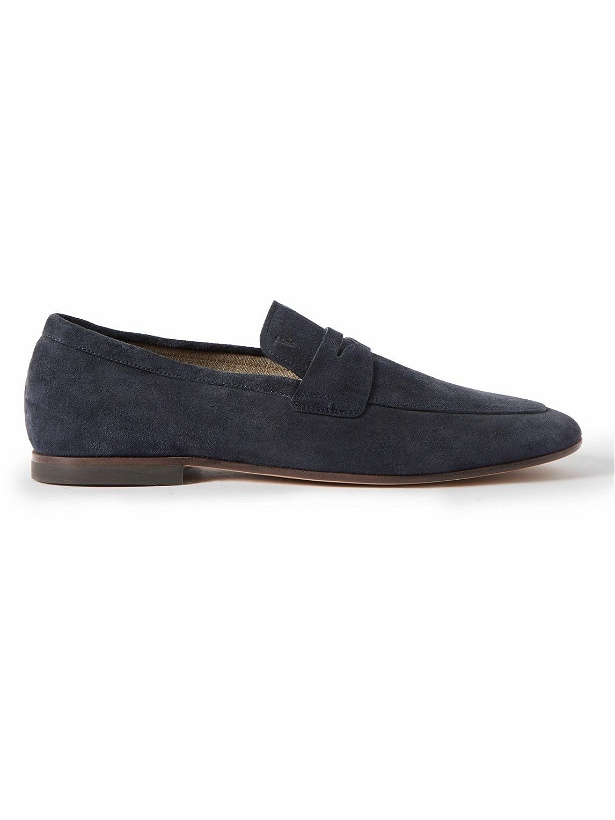 Photo: Tod's - Suede Penny Loafers - Blue